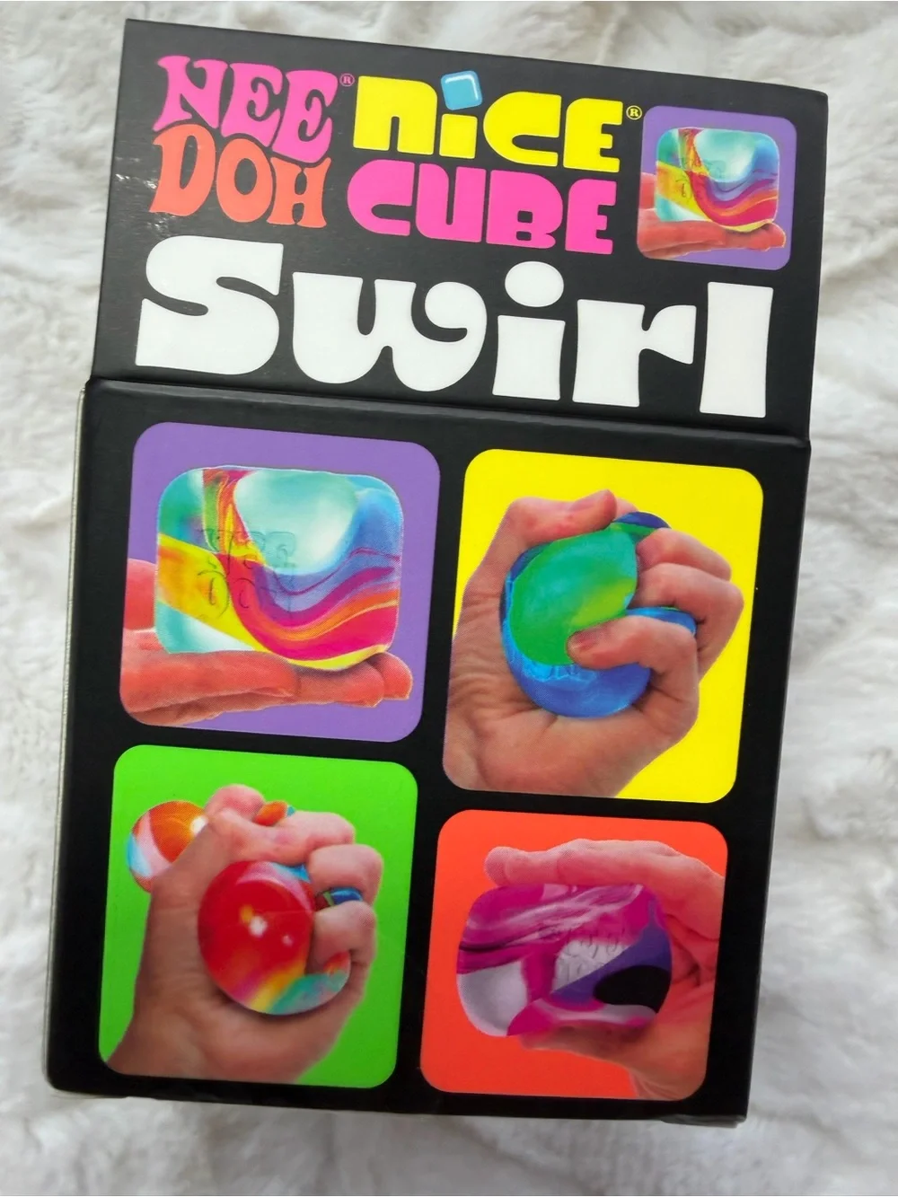 🩶🩷💜 NIB NEEDOH by Schylling – Nice Cube Swirl | Gray, Pink & Purple ✨